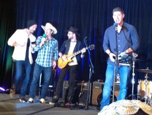 Jared as back-up dancer