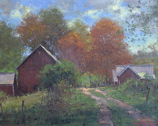 October Farm by George Van Hook Oil Painting by George Van Hook