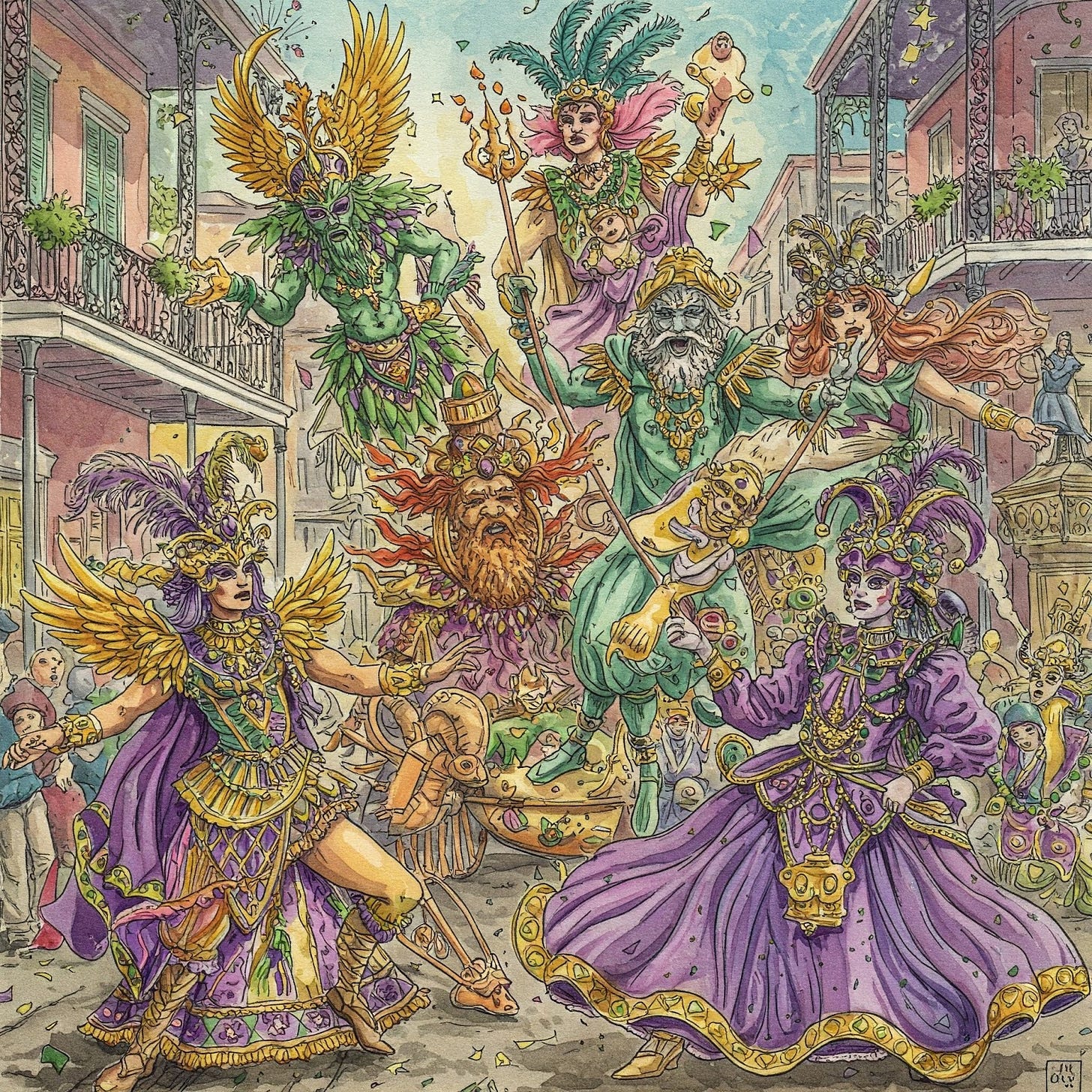 Imagined old time photo of Mardi Gras parades past Imagined old time photo of Mardi Gras parades past