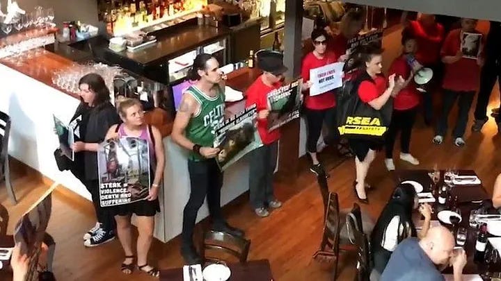Vegans raid a steakhouse