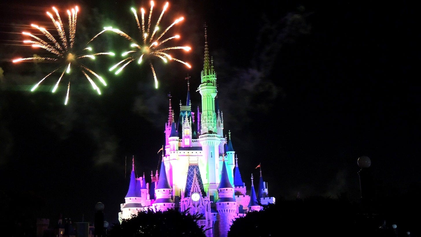 Fireworks over Cinderella Castle at Magic Kingdom. Image: Candace Lindemann via Wikimedia Commons Fireworks over Cinderella Castle at Magic Kingdom. Image: Candace Lindemann via Wikimedia Commons