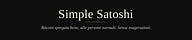 Simple Satoshi
