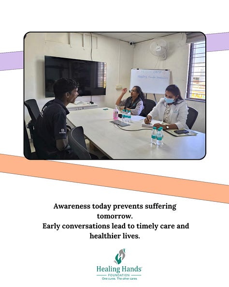 Workplace wellbeing goes beyond desks and deadlines; it begins with awareness and timely care.  Healing Hands Foundation, in collaboration with Autobahn Corporation BharatBenz, conducted a free health awareness and consultation camp at their Chakan (Khed) branch. The camp focused on #Piles, #Fissures, #Fistula, #PilonidalSinus, #ChronicConstipation, as well as #Hernia and #VaricoseVeins.  A total of 25 employees and team members from Autobahn Trucking Chakan (BharatBenz),  benefited from the initiative.  Participants received consultations, counselling, and medical guidance, encouraging them to address health concerns often overlooked in demanding work routines.  The camp was supported by the Healing Hands Foundation team, with Dr Ashwini Pargewar,  along with Anita Said, Anand Mishal, Ujjwala Khalate, Sheetal Bhosale, and Raosaheb Galphade, ensuring seamless coordination and compassionate patient care throughout the day.