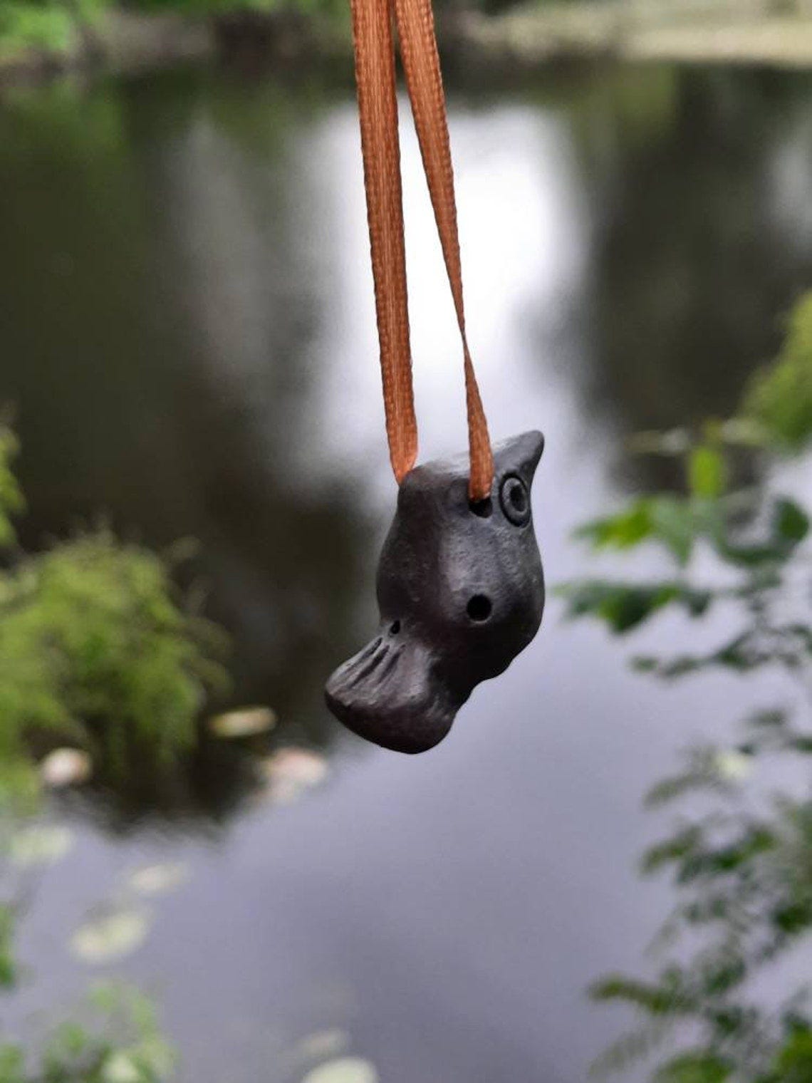 Ceramic whistle small ocarina pendant bird image 6 Ceramic whistle small ocarina pendant bird image 6