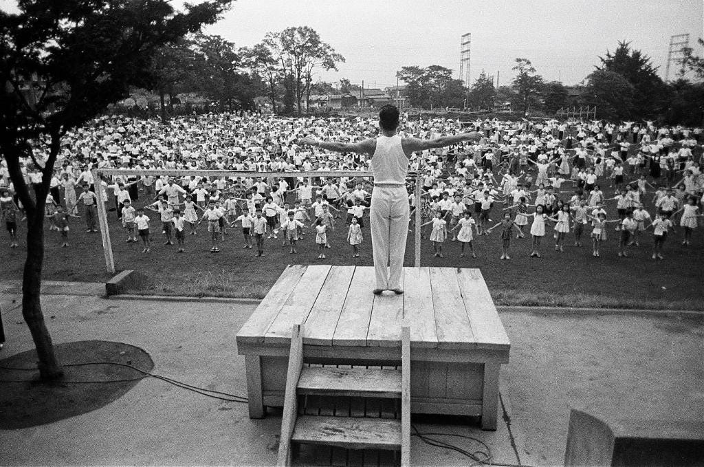 Radio Calisthenics at a Tokyo Junior High School, 1958