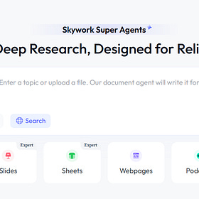 Skywork.ai - Super Agent , the opensource Genspark and Manus Alternative