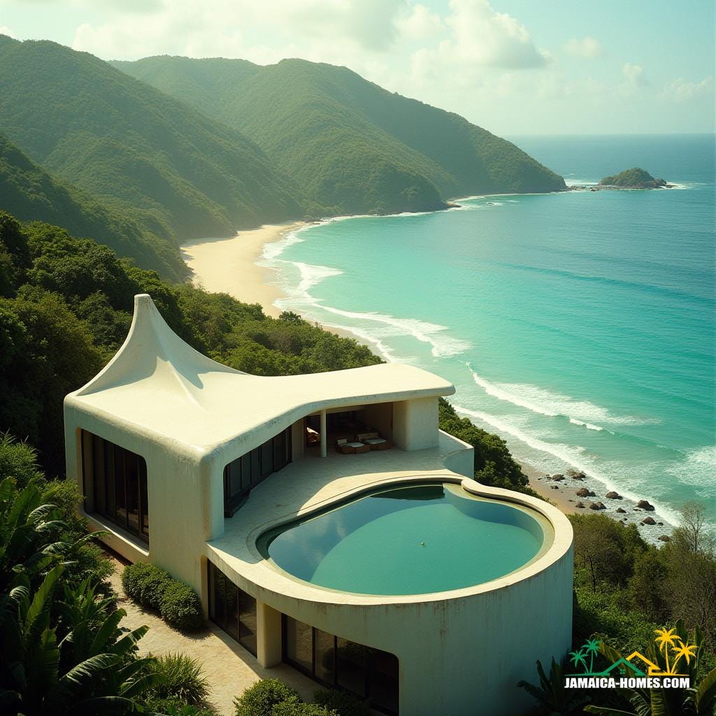 Modern home in jamaica with swimming pool near beach with a swimming pool