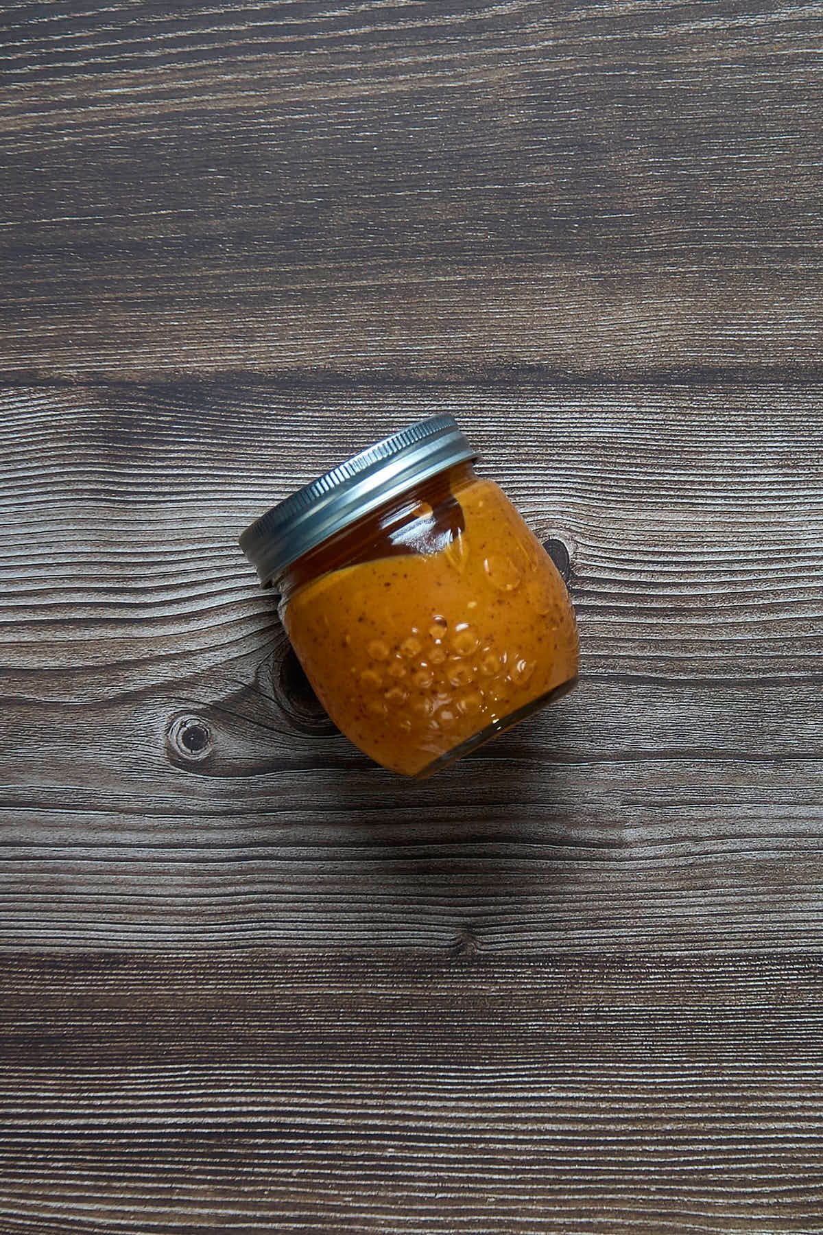 side view of gochujang salad dressing 