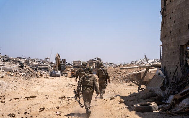 IDF troops are seen on the outskirts of Gaza City's Daraj and Tuffah neighborhoods, July 23, 2025. (Emanuel Fabian/ Times of Israel) IDF troops are seen on the outskirts of Gaza City's Daraj and Tuffah neighborhoods, July 23, 2025. (Emanuel Fabian/ Times of Israel)