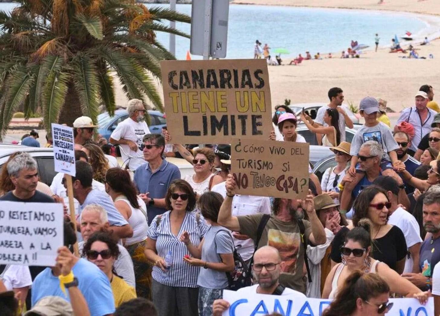 Canary Islands anti-tourism protests 