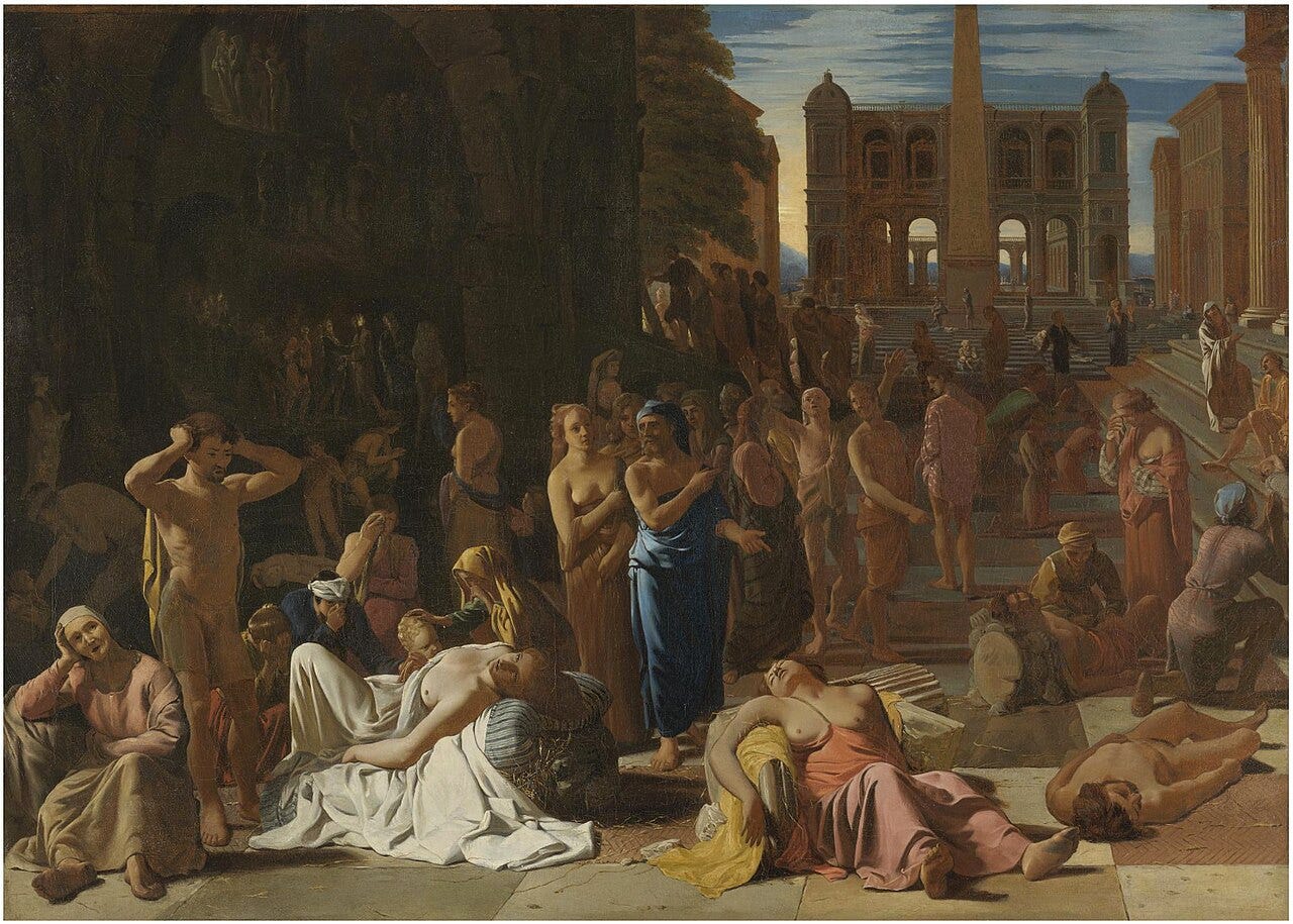 The dead and dying at the foot of vast ruins The dead and dying at the foot of vast ruins