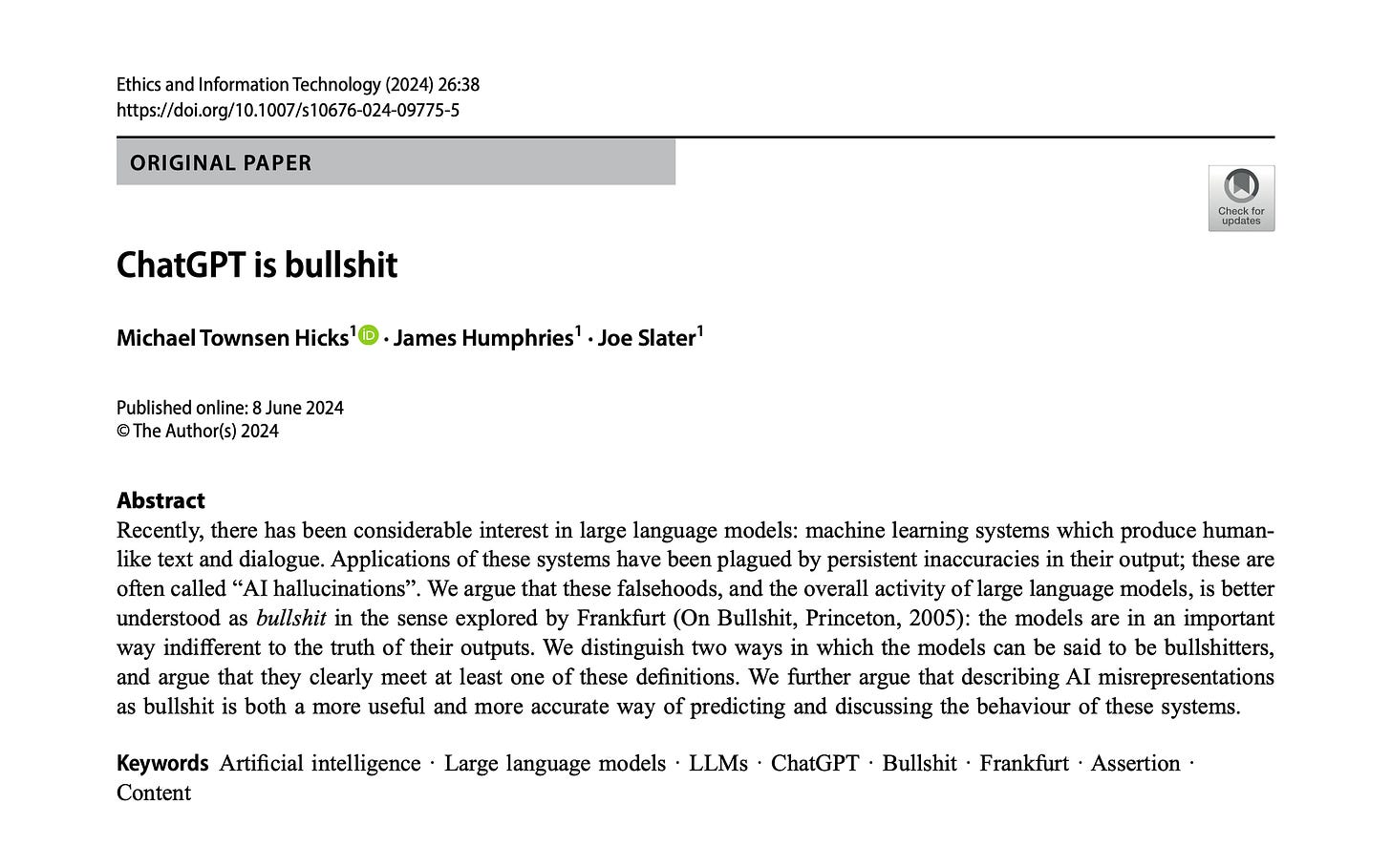 Screenshot of the abstract of the linked paper Screenshot of the abstract of the linked paper