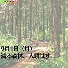 9月1日（月）減る森林、人類試す