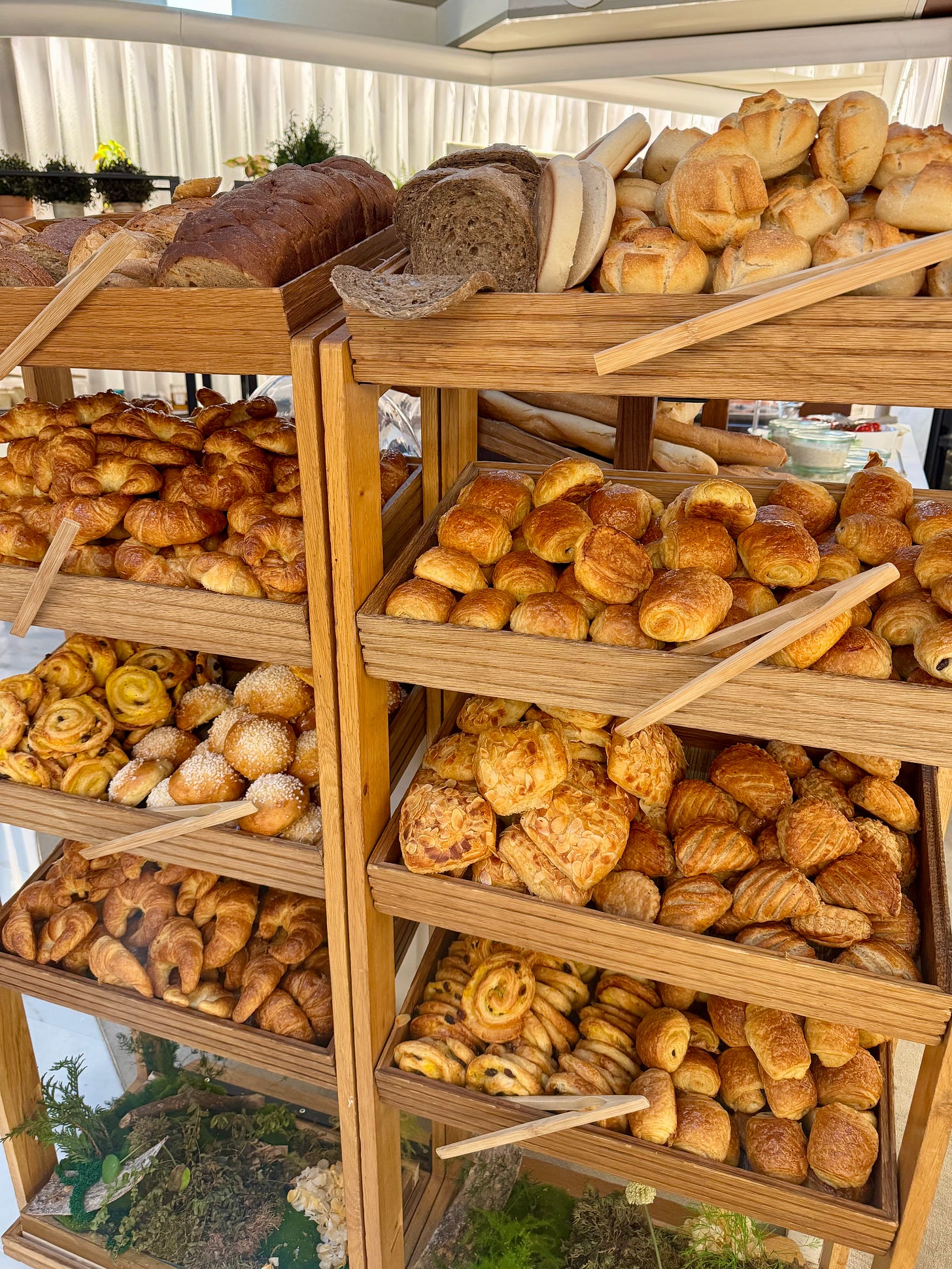 French breads in baskets