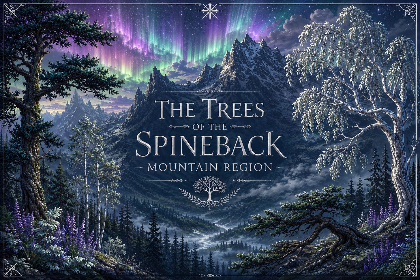 The trees of the Spineback Mountain Region header The trees of the Spineback Mountain Region header