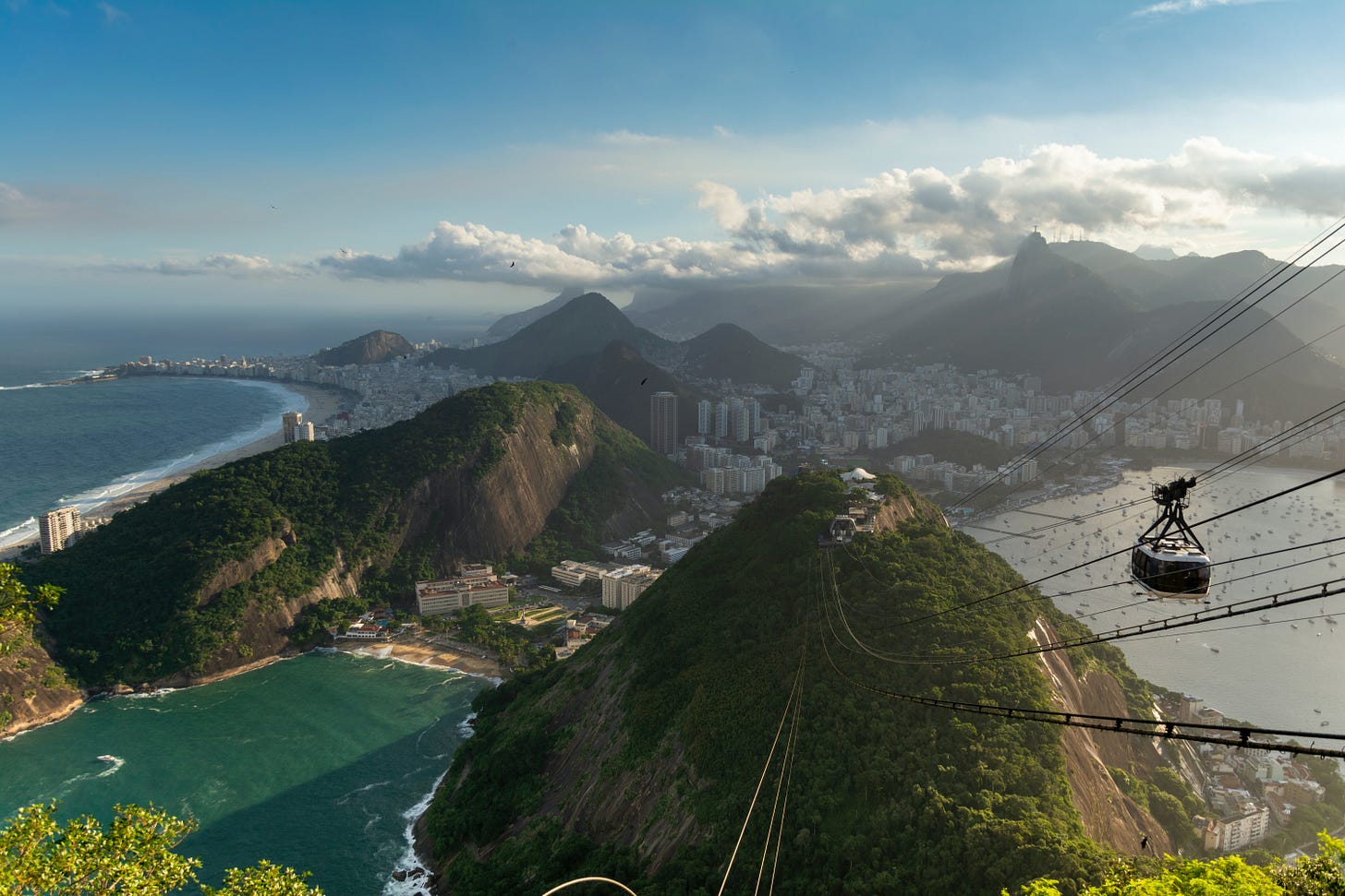 Cable car leading up to Pão de Açucar