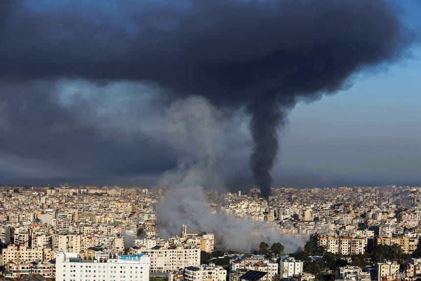 TOPSHOT - Plumes of smoke rise from the sites of Israeli airstrikes on the southern suburbs of Beirut on March 3, 2026. The Israeli military issued new evacuation orders for dozens of locations in Lebanon on March 3, including warning residents in two southern Beirut neighbourhoods to stay away from several buildings ahead of an imminent operation. (Photo by IBRAHIM AMRO / AFP via Getty Images)