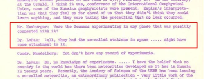 DoW Release 4: Scientists at a 1949 Los Alamos Aerial Phenomena Conference mention German Stations in Space - could these be Dr. Villarroels objects?