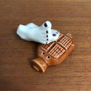 Sore Feet Hot Water Bottle Salt and Pepper Shakers T.P. CO Foot Toes