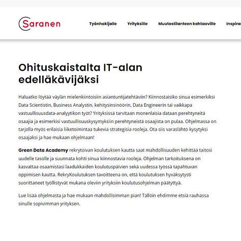 There are multiple companies offering data engineering training in Finland.