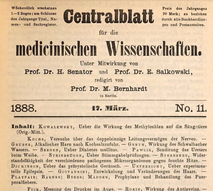 Über die Wirkung von Methylenblau auf die Säugetiere
