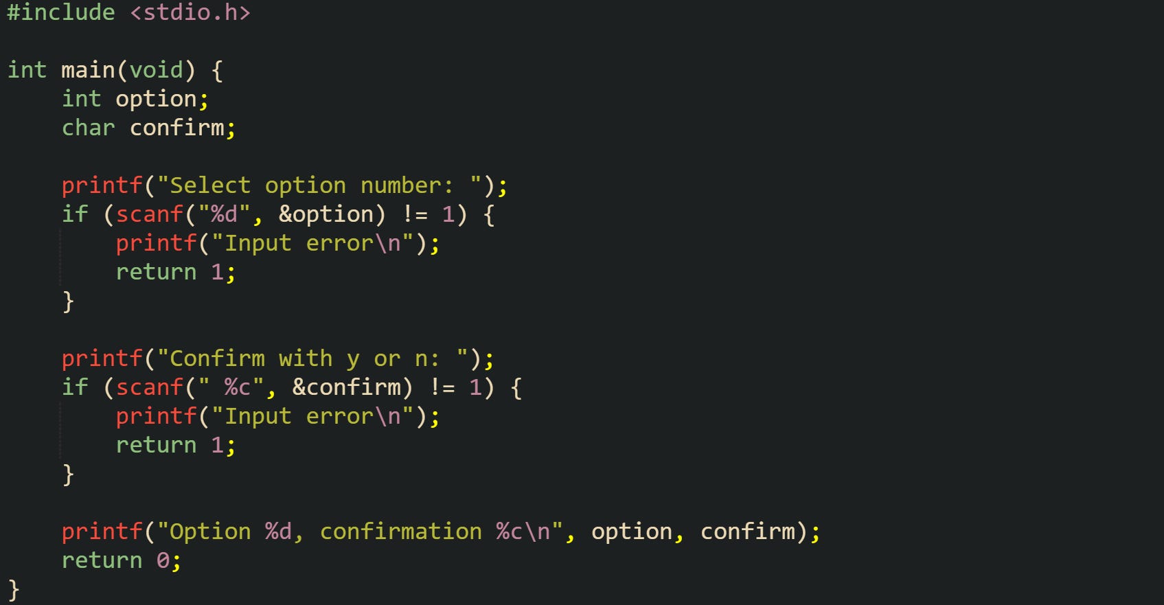 Input Handling With scanf and fgets in C