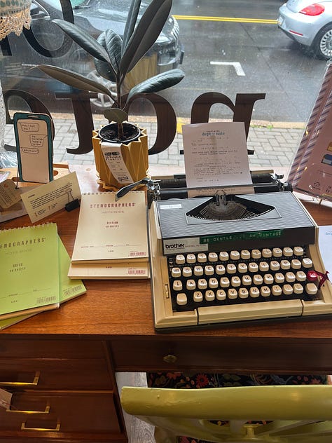 Vintage typewriters and other writing paraphrenalia at Dept of Note