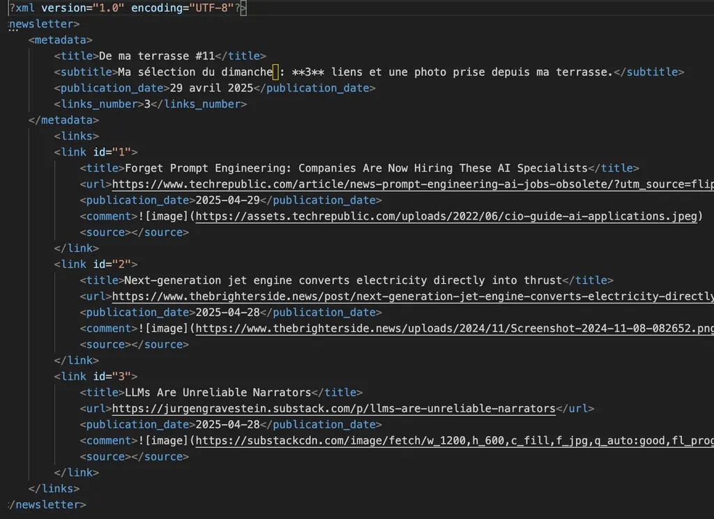 XML de ma newsletter