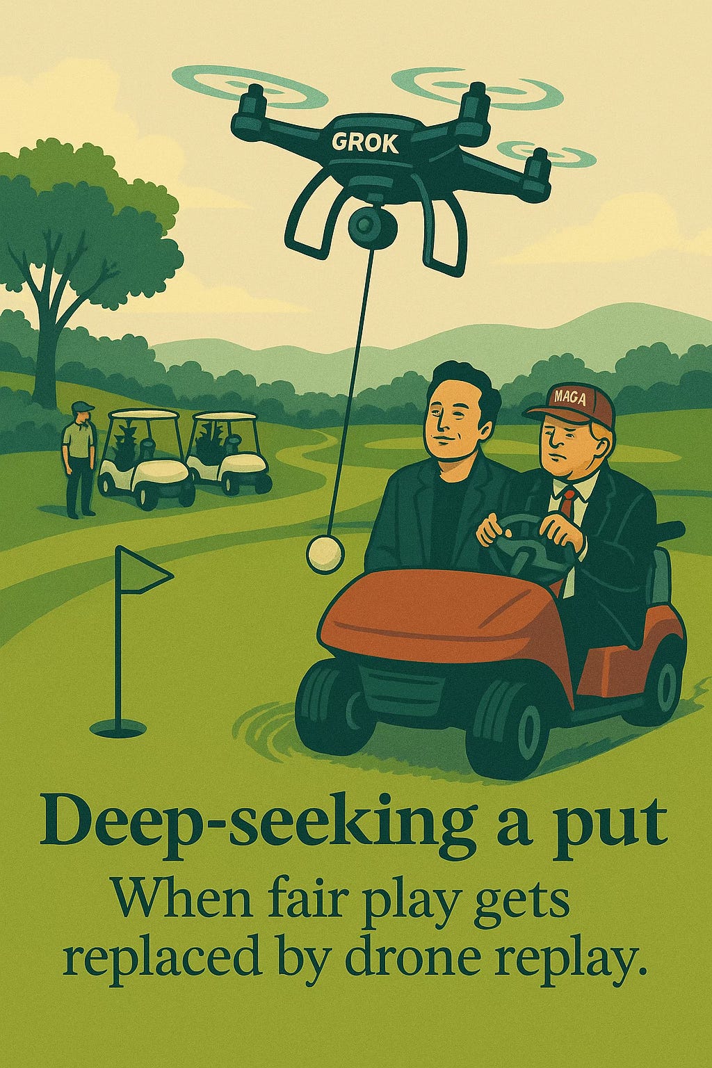 “Vintage-style golf poster with yellow shoes above bold text reading ‘BREAK A STRING, Not in Golf.’ Parody tone suggesting reckless play and broken rules.” “Vintage-style golf poster with yellow shoes above bold text reading ‘BREAK A STRING, Not in Golf.’ Parody tone suggesting reckless play and broken rules.”