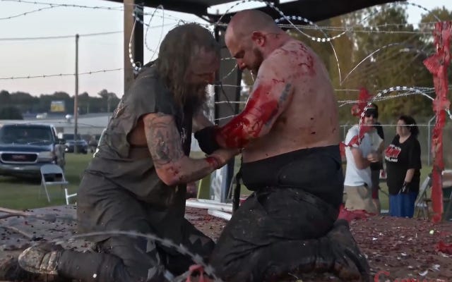 [Screenshot: Infamous finger amputation John Rare and Blaine Evans]