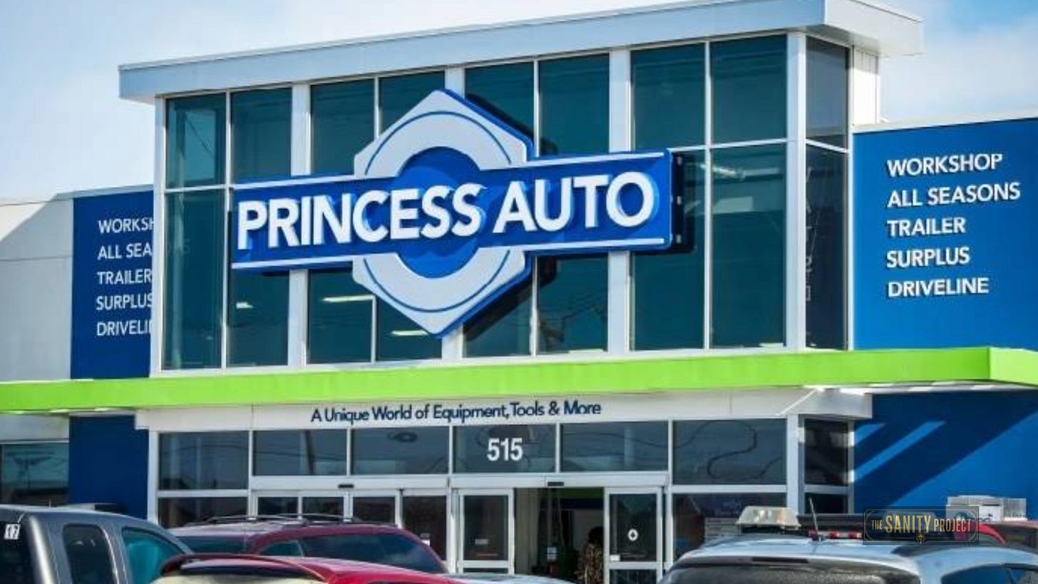 Winnipeg retail flagship storefront at dusk, representing Princess Auto’s family-owned growth. Winnipeg retail flagship storefront at dusk, representing Princess Auto’s family-owned growth.