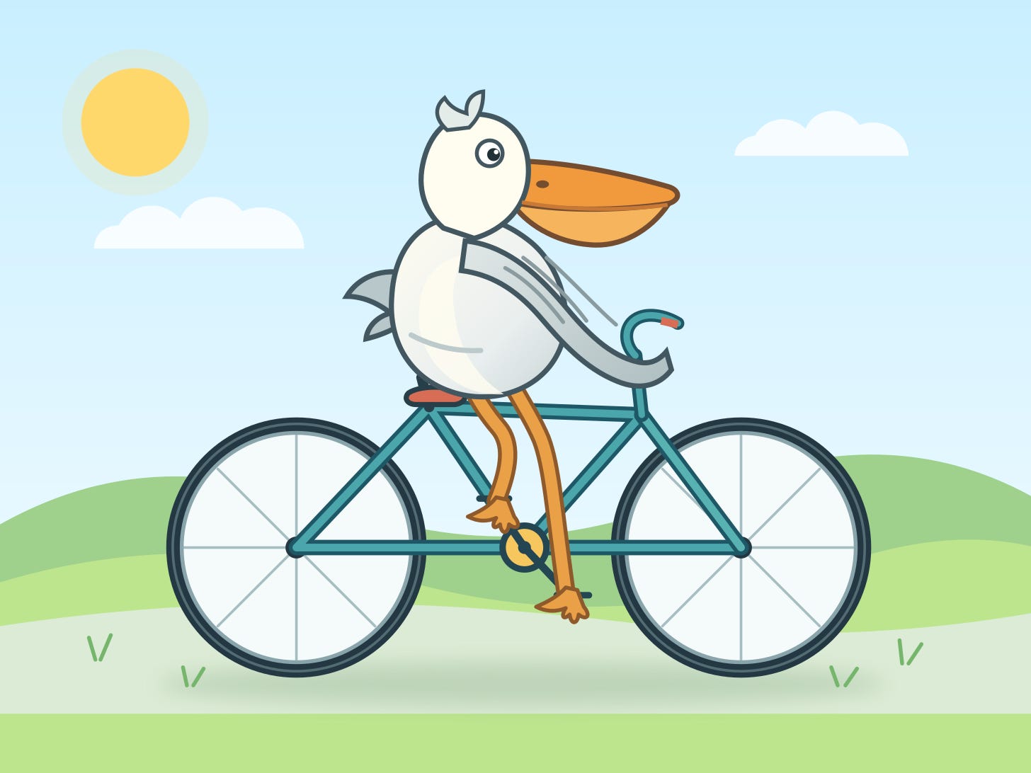 SVG of a pelican riding a bicycle generated by GPT-5.6 Luna at xhigh effort