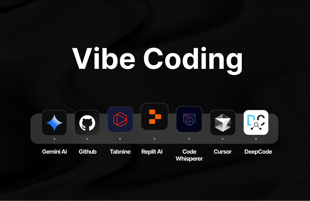 Logos of popular vibe coding tools in 2025, including Cursor, Replit, Tabnine, and Copilot Logos of popular vibe coding tools in 2025, including Cursor, Replit, Tabnine, and Copilot