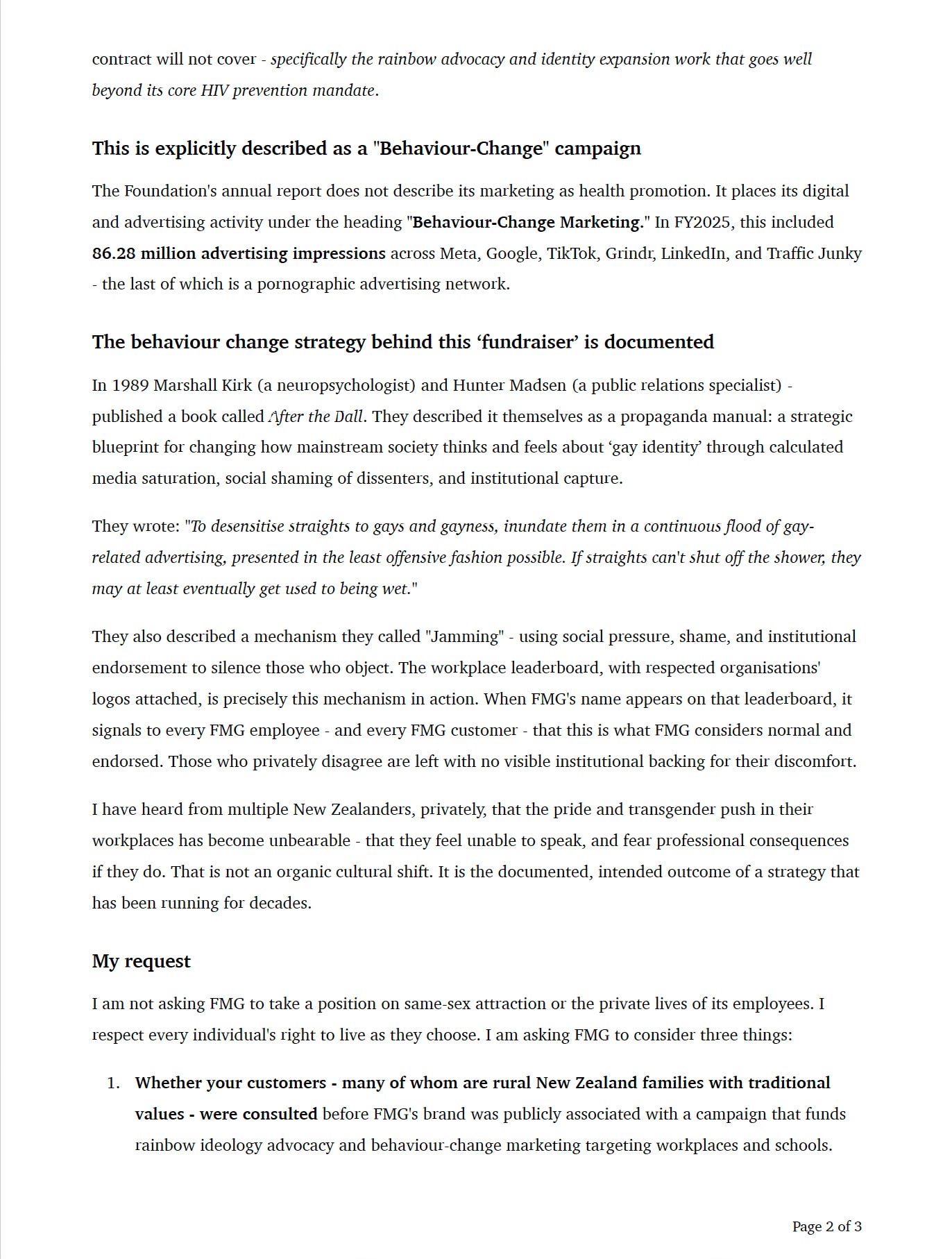 FMG letter from Penny Marie Page 2 FMG letter from Penny Marie Page 2