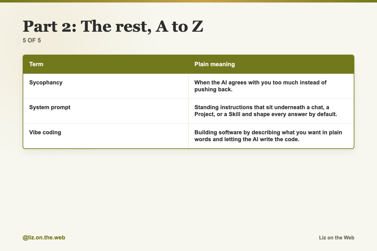 Part 2: The rest, A to Z (5 of 5) Part 2: The rest, A to Z (5 of 5)