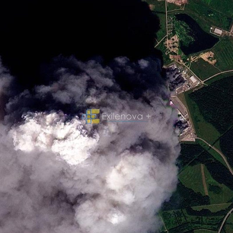 Fumul de la Elektrostal, văzut din satelit