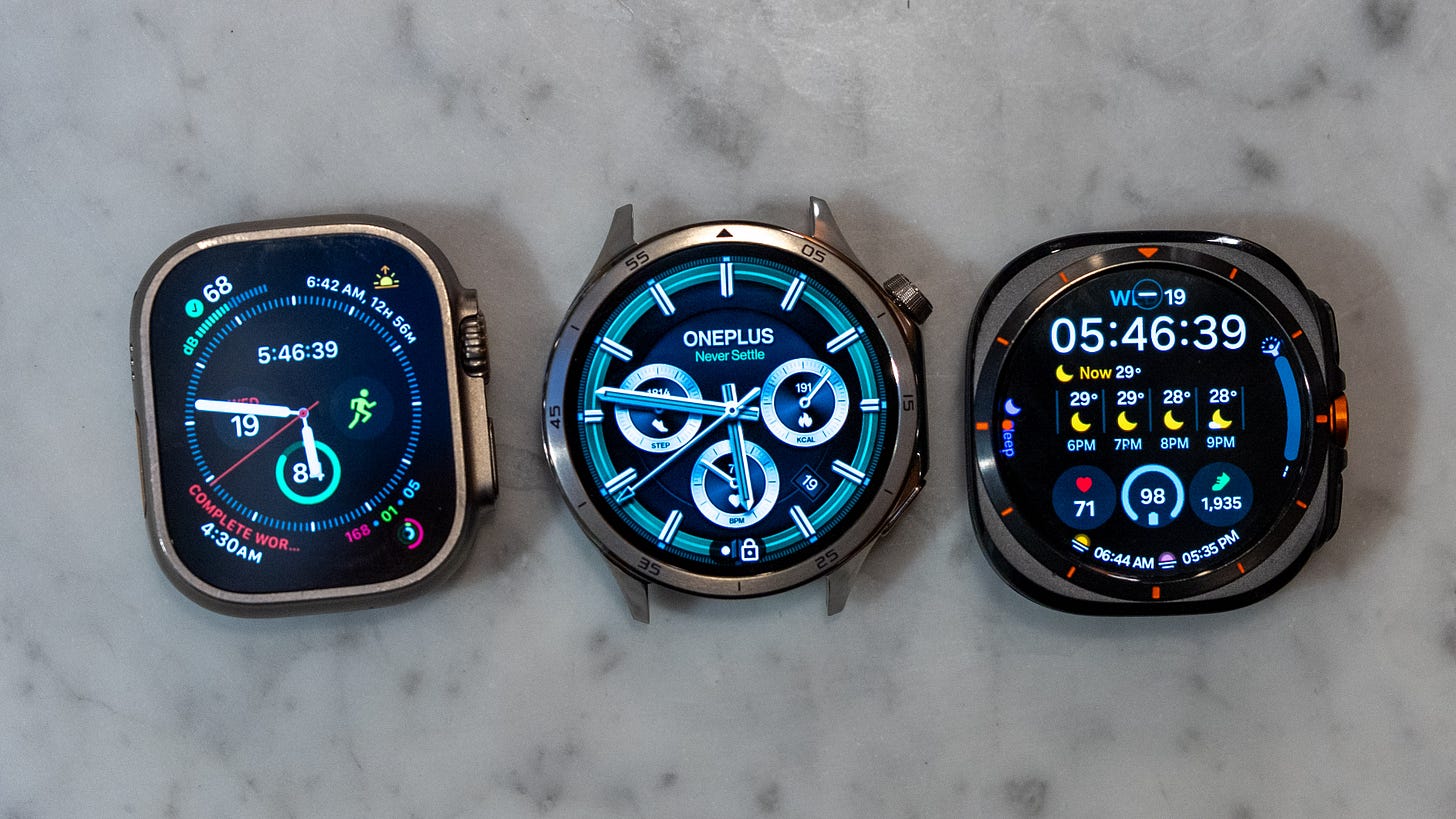 OnePlus Watch 3 review showing Apple Watch Ultra vs OnePlus Watch 3 vs Samsung Galaxy Watch Ultra OnePlus Watch 3 review showing Apple Watch Ultra vs OnePlus Watch 3 vs Samsung Galaxy Watch Ultra