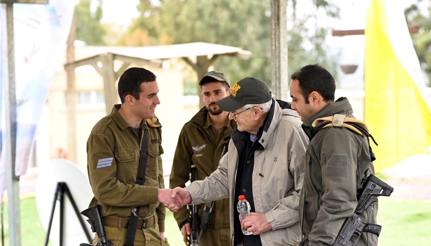 93-year-old Charlotte Holocaust Survivor fulfills his dream of visiting Israeli soldiers on an IDF base with help from FIDF - FIDF 93-year-old Charlotte Holocaust Survivor fulfills his dream of visiting Israeli soldiers on an IDF base with help from FIDF - FIDF