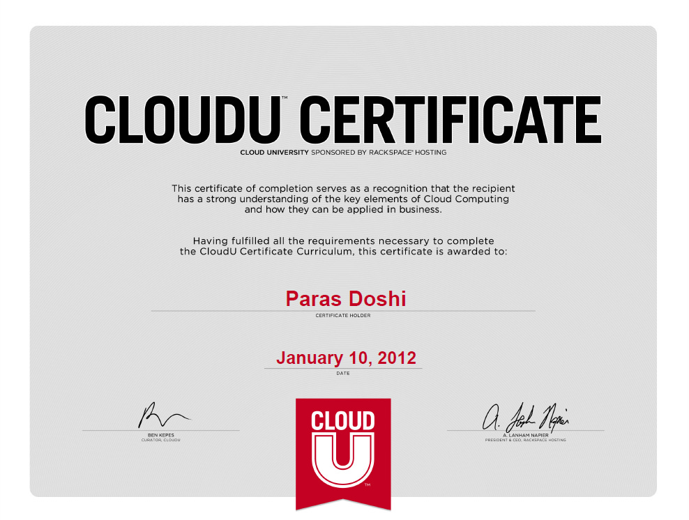 cloud computing cloudu certificate Cloud Computing Certificate