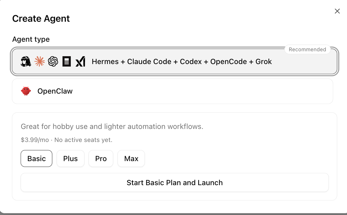 Agent37 plan selector with Basic, Plus, Pro, and Max tiers Agent37 plan selector with Basic, Plus, Pro, and Max tiers