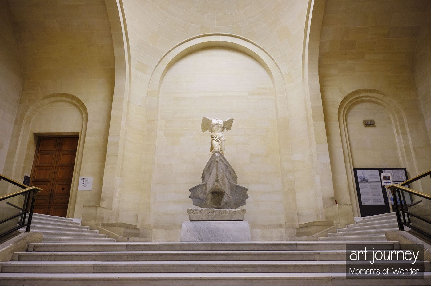Alone with Winged Victory night at the Louvre