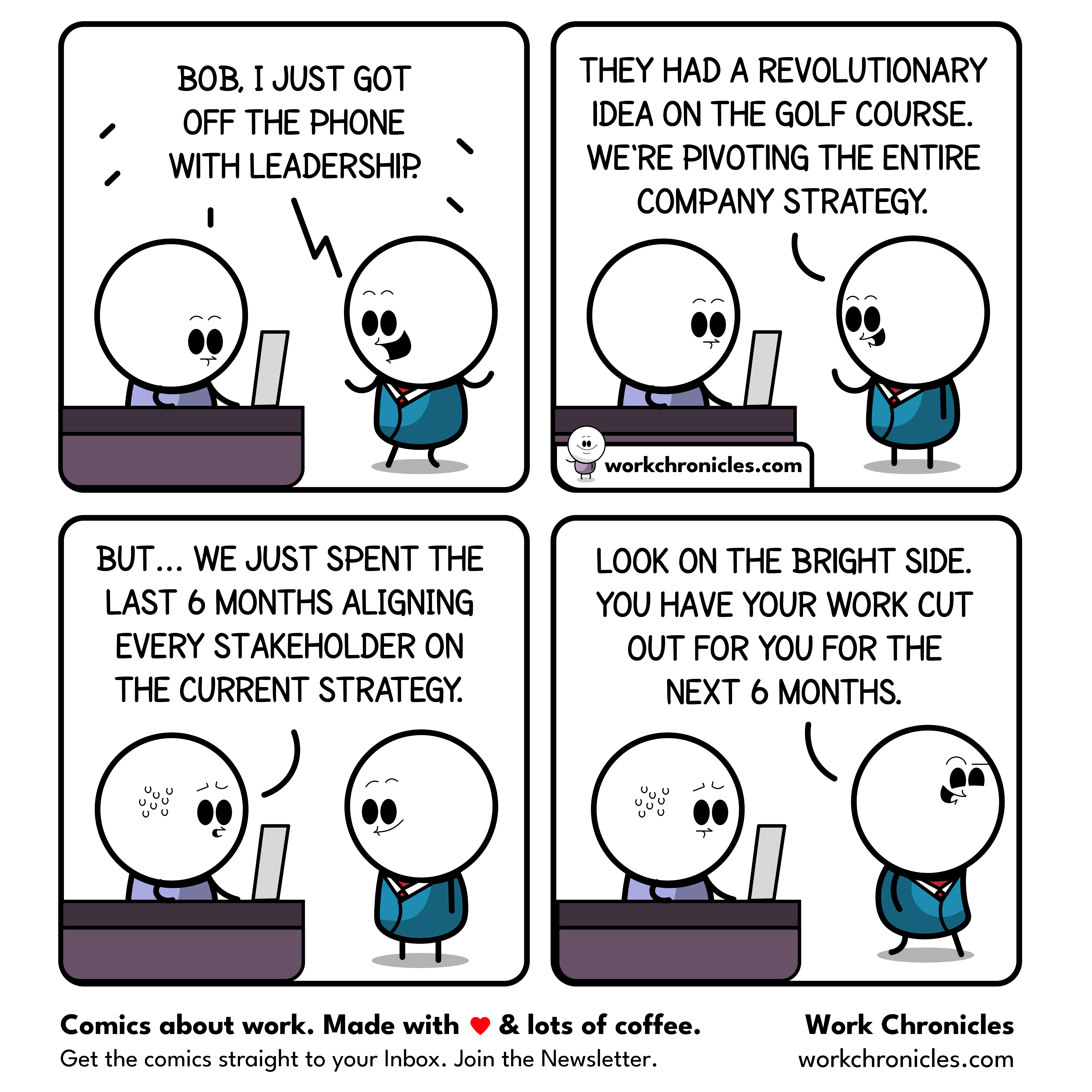 Coursework Comic (comic) The Golf Course Pivot - Work Chronicles