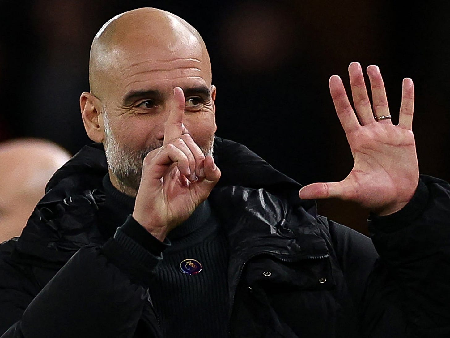 Pep Guardiola taunts goading Liverpool fans with six-finger gesture | The  Independent
