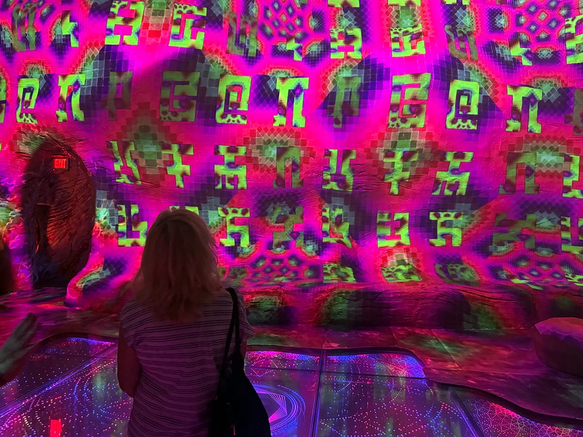 Projected desert display at Omega Mart in Las Vegas