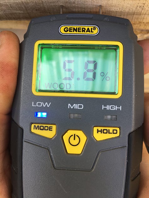 Kiln dried Moisture Content (MC)