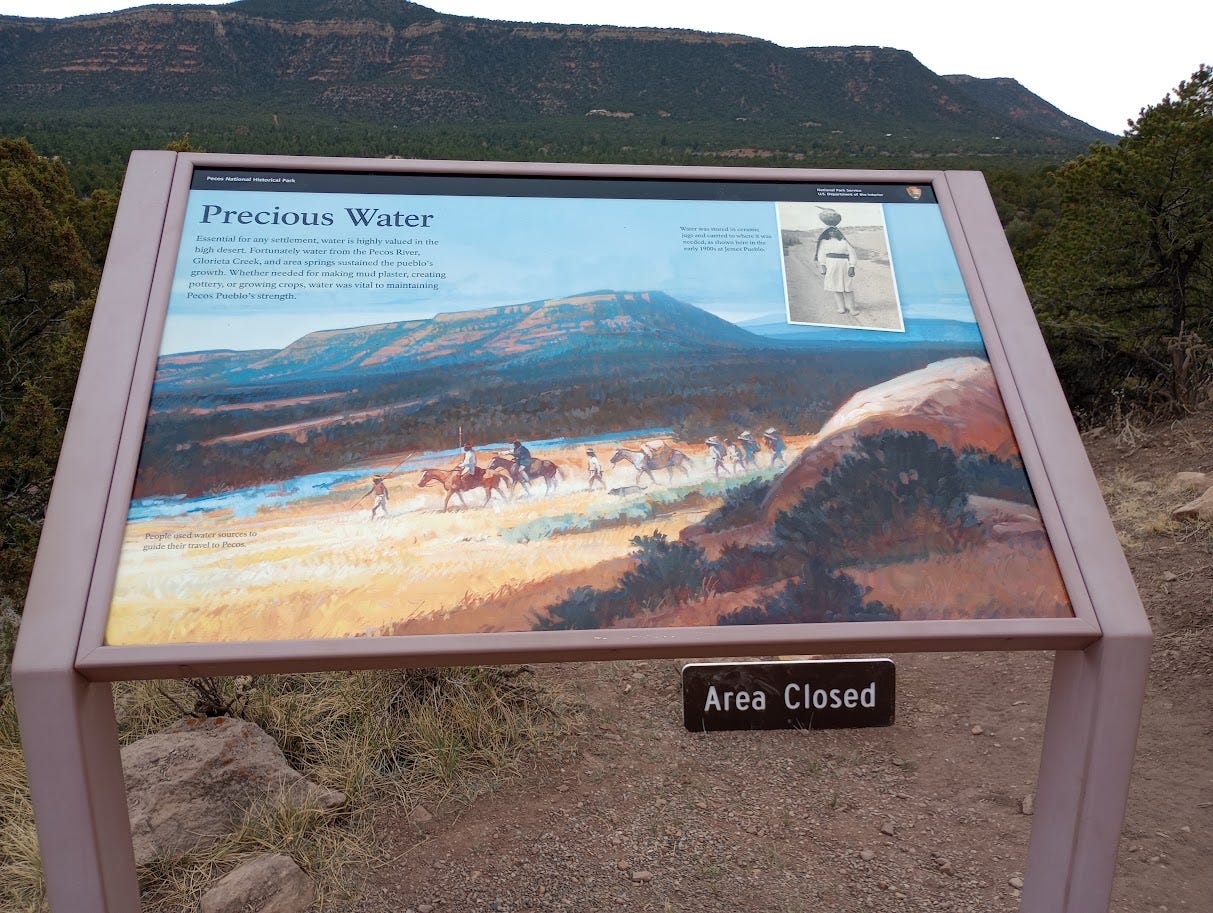 Info panel with mountains behind