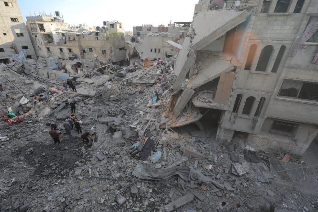 Aftermath of an Israeli airstrike targeting the home of the al-Tawil family in Nuseirat refugee camp, central Gaza, May 26, 2026. (Photo: Hassan al-Jedi/APA Images)