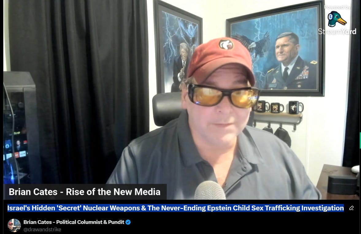 Israel’s ‘Secret’ Nuclear Weapons Program & The Never-Ending Epstein Child Sex Trafficking Investigation – Brian Cates