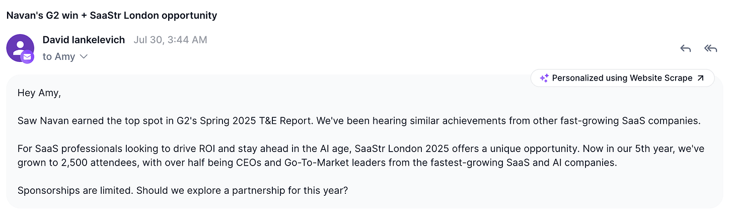 saastr outbound email