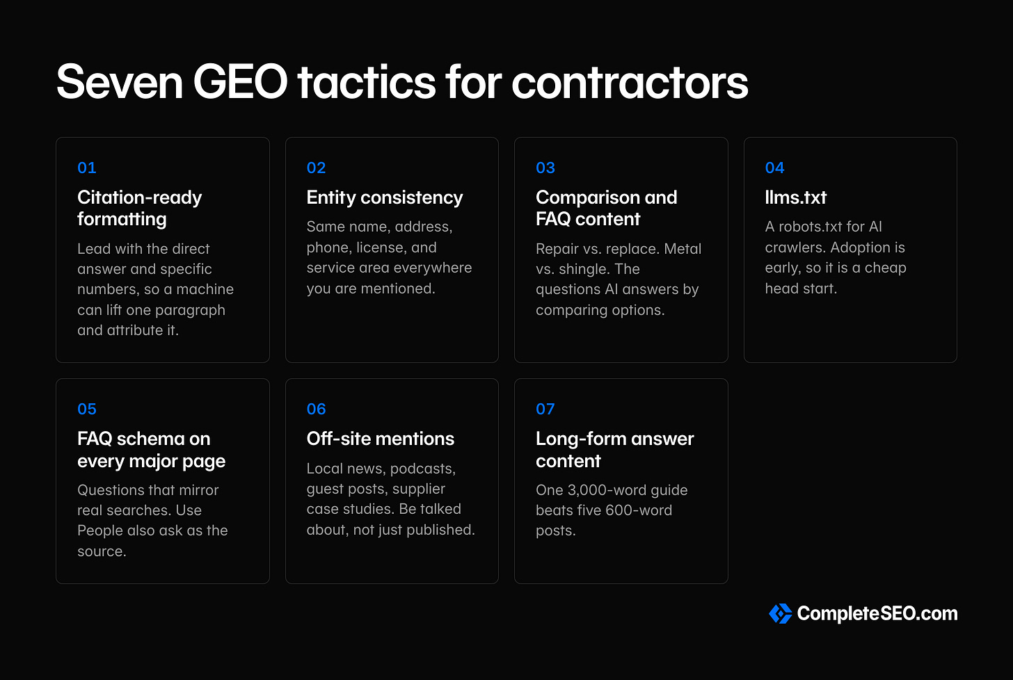 GEO tactics for contractors GEO tactics for contractors